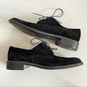 SALVATORE FERRAGAMO Sport Black Suede Oxfords Size 7.5 2A